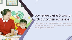 Quy định chế độ làm việc với giáo viên mầm non