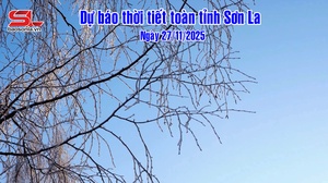 Dự báo thời tiết toàn tỉnh Sơn La ngày 27/11/2025
