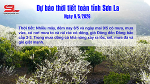 Dự báo thời tiết toàn tỉnh Sơn La ngày 9/5/2026
