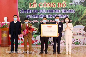 Công bố xã Mường Giôn đạt chuẩn nông thôn mới