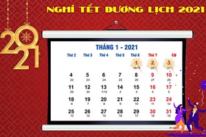 [Infographic] Các ngày nghỉ lễ, Tết trong năm 2021