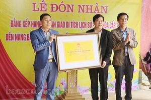 Vân Hồ đón nhận Bằng xếp hạng di tích lịch sử văn hóa cấp tỉnh Đền Nàng Bẳng Mương