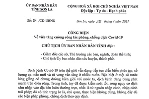 Công điện về việc tăng cường công tác phòng, chống dịch Covid-19