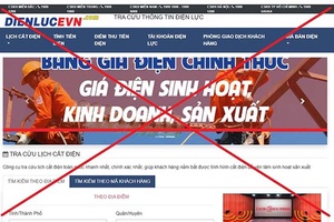 Xuất hiện trang web giả mạo thương hiệu Tập đoàn Điện lực Việt Nam