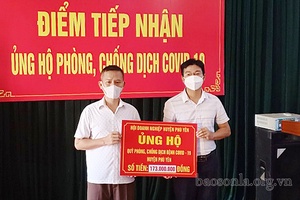 Hội Doanh nghiệp huyện Phù Yên ủng hộ quỹ phòng chống dịch 173 triệu đồng