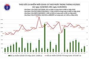 Ngày 12/9, Việt Nam có 11.478 ca nhiễm mới, 11.116 ca khỏi bệnh