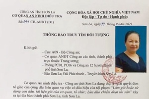 Cơ quan An ninh Điều Tra – Công an tỉnh Sơn La: Truy tìm đối tượng có dấu hiệu lừa đảo chiếm đoạt tài sản