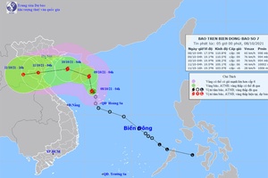 Bão số 7 giật cấp 10 trên Biển Đông