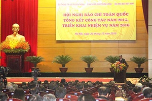 Hội nghị tổng kết công tác báo chí toàn quốc năm 2015, triển khai nhiệm vụ năm 2016 