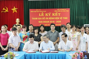 Bệnh viện Đa khoa tỉnh: Ký kết tham gia Đề án bệnh viện vệ tinh giai đoạn 2016-2020