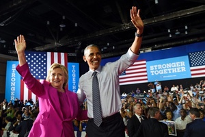 Tổng thống Mỹ Barack Obama tham gia vận động tranh cử cùng ứng cử viên Hillary Clinton