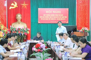 Hội nghị hiệp thương chương trình phối hợp giữa Ban thường trực Ủy ban MTTQ Việt Nam tỉnh với các đoàn thể chính trị - xã hội