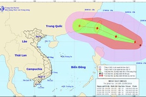 Bão MEGI gây gió mạnh dần trên vùng biển phía Đông Bắc Biển Đông