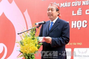 Phó Thủ tướng Thường trực Trương Hòa Bình dự lễ phát động Ngày hội hiến máu tình nguyện tại Hà Nội