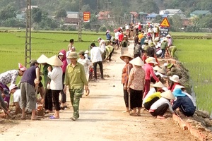 Huy Bắc ra quân xây dựng tuyến đường hoa mẫu