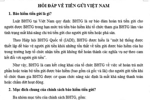 Hỏi đáp về bảo hiểm tiền gửi Việt Nam
