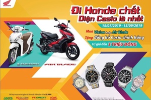 Rinh quà hấp dẫn cùng Honda VISION 110cc & Air Blade 125cc  “Đi Honda chất. Diện Casio là nhất”