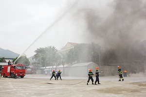 Thực tập phương án chữa cháy, cứu nạn, cứu hộ huyện Sông Mã năm 2019
