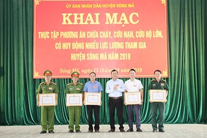 Thực tập phương án chữa cháy, cứu nạn, cứu hộ huyện Sông Mã năm 2019