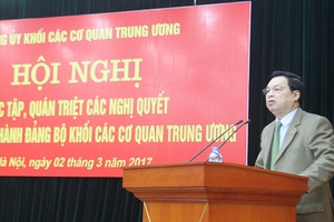 Đảng bộ Khối các cơ quan Trung ương quán triệt nghị quyết cho cán bộ chủ chốt