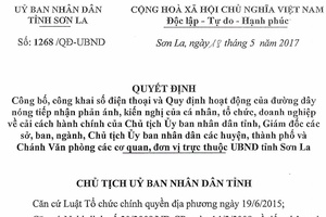 Công bố, công khai số điện thoại và Quy định hoạt động của đường dây nóng tiếp nhận phản ánh, kiến nghị của cá nhân, tổ chức, doanh nghiệp về cải cách hành chính