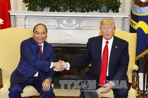 Thủ tướng Chính phủ Nguyễn Xuân Phúc hội đàm với Tổng thống Hoa Kỳ Donald Trump