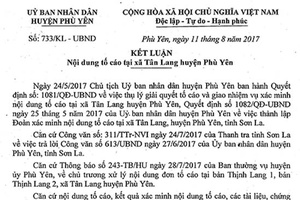 Phù Yên kiên quyết xử lý nghiêm  sai phạm ở Tân Lang
