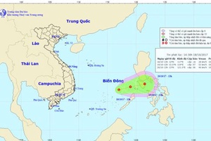 Tin về vùng áp thấp trên biển Đông