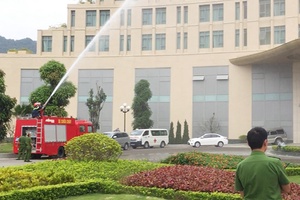 Thực tập phương án chữa cháy phối hợp tại Khách sạn Mường Thanh Mộc Châu