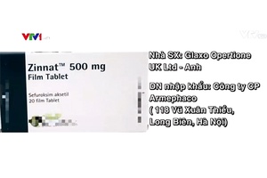 Bộ Y tế cảnh báo về thuốc kháng sinh Zinnat 500 mg giả tại Hà Nội