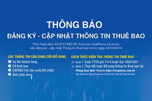 VinaPhone hỗ trợ khách hàng hoàn thiện thông tin thuê bao di động