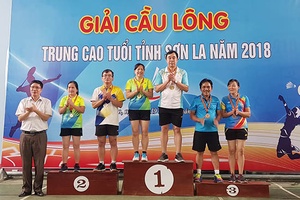 Giải cầu lông trung cao tuổi toàn tỉnh năm 2018   