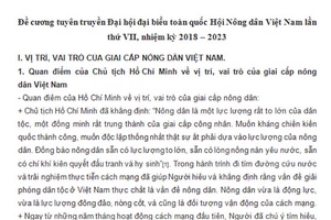 Đề cương tuyên truyền Đại hội đại biểu toàn quốc Hội Nông dân Việt Nam lần thứ VII, nhiệm kỳ 2018 – 2023