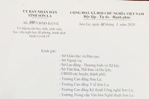 Thông báo về việc tiếp tục cho học sinh, sinh viên, học viên nghỉ học để phòng, tránh dịch bệnh Covid-19