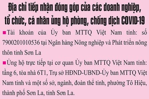Các doanh nghiệp, tổ chức, cá nhân ủng hộ phòng, chống dịch COVID-19 tại Ủy ban MTTQ Việt Nam tỉnh