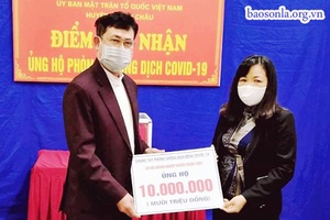 Ủy ban MTTQ Việt Nam huyện Thuận Châu: Tiếp nhận 59 triệu đồng ủng hộ phòng, chống dịch COVID - 19
