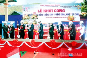 Khởi công tuyến đường giao thông Chiềng Khoi - Phiêng Khoài