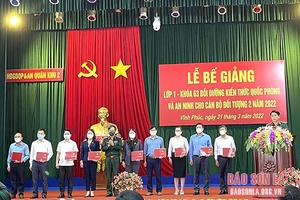 Bế giảng lớp bồi dưỡng quốc phòng và an ninh cho cán bộ đối tượng 2