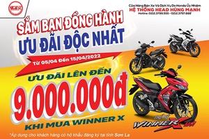 Hệ thống HEAD HÙNG MẠNH: TỪ NGÀY 05-15/4/2022, ƯU ĐÃI 9 TRIỆU ĐỒNG KHI MUA WINNER X