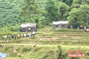 Quỳnh Nhai diễn tập ứng phó bão lũ - tìm kiếm cứu nạn 