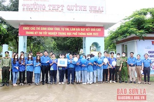 Tỉnh đoàn thăm, tặng quà đội tình nguyện tại huyện Quỳnh Nhai, Mường La và Thuận Châu