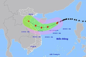 Bão số 6 di chuyển theo hướng Tây Tây Nam, khả năng suy yếu khi vào đất liền