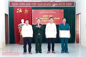 Diễn tập ứng phó cháy rừng - tìm kiếm cứu nạn xã Nặm Ét 