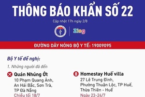 Khẩn tìm người đến 5 địa điểm và 2 chuyến bay liên quan bệnh nhân COVID-19