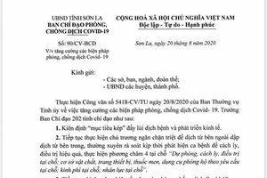 Công văn của UBND tỉnh về việc tăng cường các biện pháp phòng, chống dịch Covid - 19