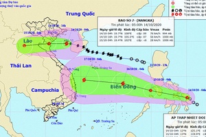 Bão số 7 giật cấp 11 đang hướng vào các tỉnh Thái Bình-Nghệ An