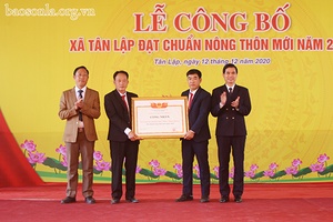 Lễ công bố xã Tân Lập (Mộc Châu) đạt chuẩn nông thôn mới năm 2020