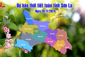 'Dự báo thời tiết toàn tỉnh Sơn La ngày 26/11/2024
