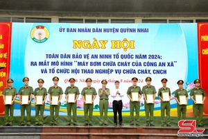 Quỳnh Nhai ók nả bón dệt sanh “Máy bơm nặm cặm phong phay mảy khòng công an xã”