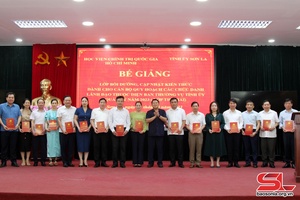 Bế giảng lớp bồi dưỡng, cập nhật kiến thức cho cán bộ quy hoạch các chức danh lãnh đạo diện Ban Thường vụ Tỉnh ủy quản lý